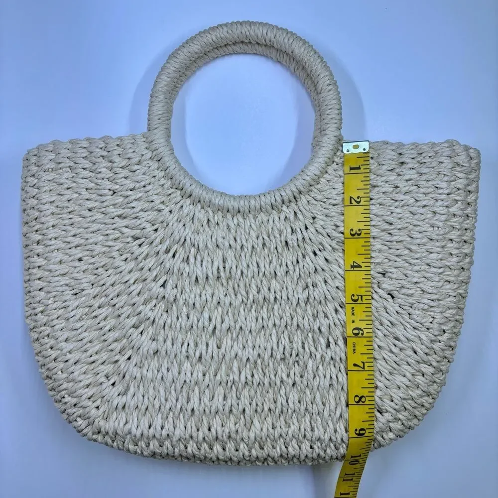 Woven Straw Tote / Beach Vacation Summer Tropical Island Y2K Purse Handbag